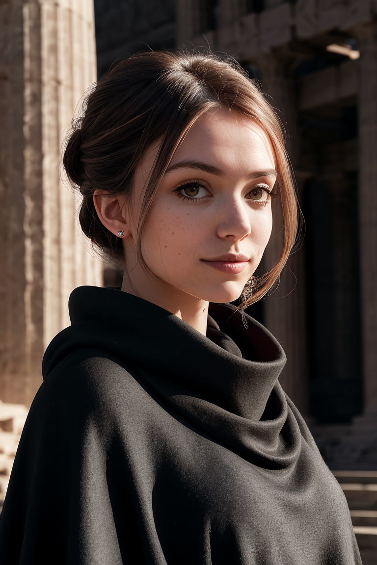 00002-photo of beautiful (EP4nn4Cr4ml1ng_0.99), a woman with perfect hair, hair upsweep updo, wearing (black Wool Poncho _1.1), (stand.png